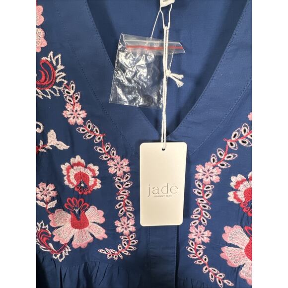 NWT Johnny Was Alegra Poplin Embroidered Blue $358 Dress PM - Picture 8 of 13
